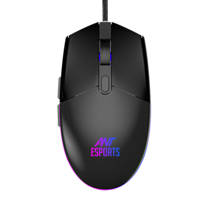 ANT ESPORTS GM60 WIRED OPTICAL GAMING MOUSE - BLACK