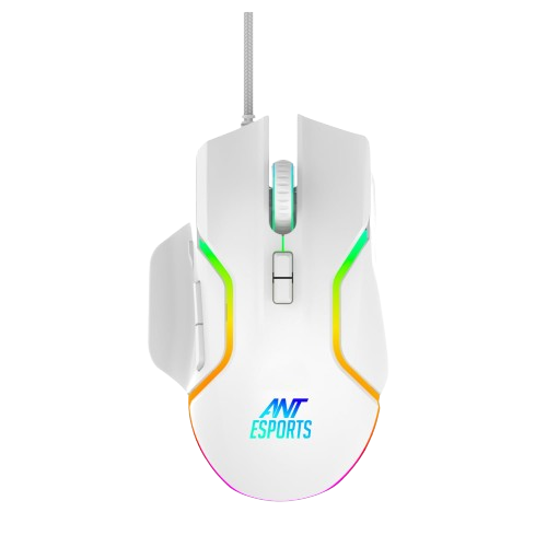 51IYPaVJUGL._SL1500_-removebg-preview.png ANT ESPORTS GM320 RGB WIRED OPTICAL GAMING MOUSE -WHITE - Image 1