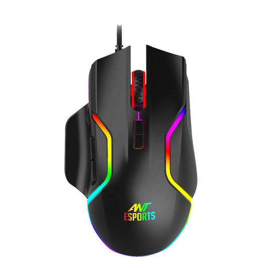51ZpCKyxMWL.png ANT ESPORTS GM320 RGB WIRED OPTICAL GAMING MOUSE -BLACK - Image 1