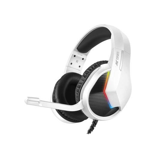 61-1iz7fpiL.png ANT ESPORTS H1100 PRO AUTO RGB WIRED GAMING HEADSET (WHITE) - Image 1