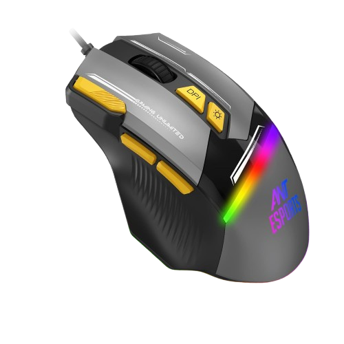 61dD2NziTHL._SL1500_-removebg-preview.png ANT ESPORTS GM333 WIRED OPTICAL ERGONOMIC DESIGN GAMING MOUSE BLACK/YELLOW/WHITE - Image 1