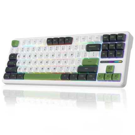 AULA F87 GREEN WHITE SWITCH MECHANICAL GAMING KEYBOARD
