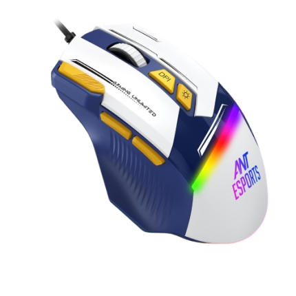 ANT ESPORTS GM333 WIRED OPTICAL ERGONOMIC DESIGN GAMING MOUSE RED/YELLOW BLACK