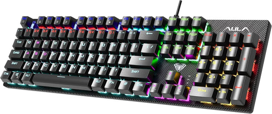 81PNTr1yKSL._AC_SL1500.jpg AULA S2022 BLACK MECHANICAL GAMING KEYBOARD - Image 1