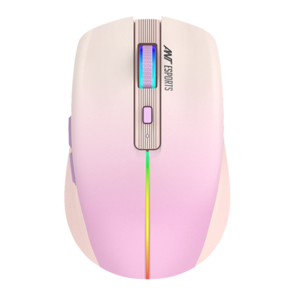 ANT ESPORTS GM400W RGB WIRELESS GAMING MOUSE - LIGHT PINK, ROSE